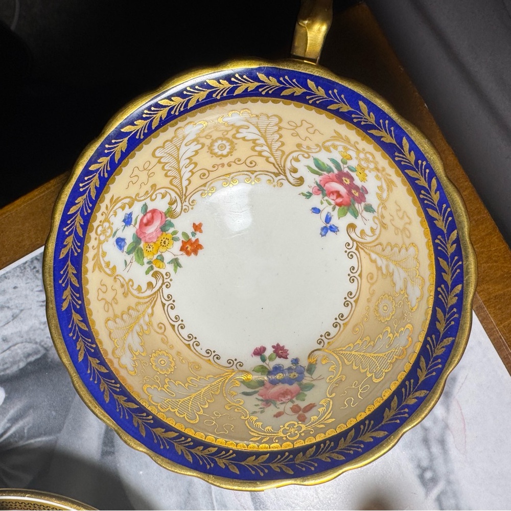 RARE Vintage Cauldon China England Tiffany & Co. Cobalt Blue Gold 3 pc set T1612